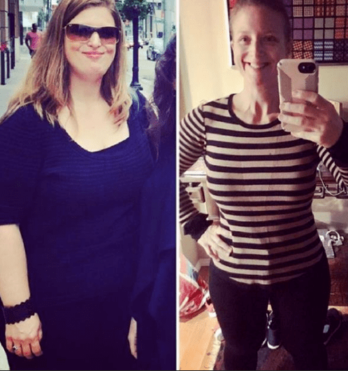 Foto von Karina vor und nach der Verwendung von Keto Diet